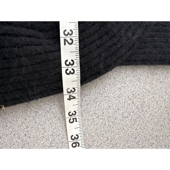 Gizel Angora Wool Open Front Cardigan Women OS Black Embroidered Beaded Longline - Picture 11 of 11